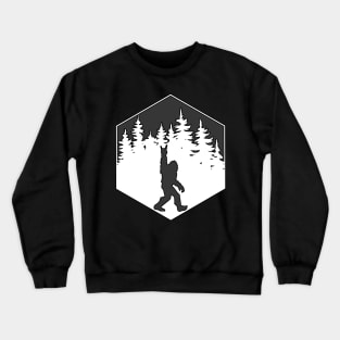 Yeti Bigfoot Sasquatch Hexagon Crewneck Sweatshirt